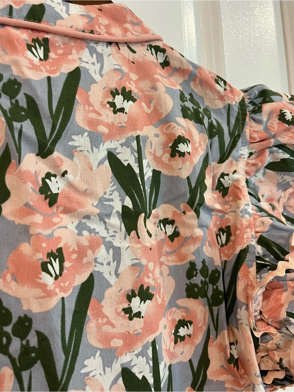 JODIFL Blush Floral Ruffle-Sleeve Women’s Dress - Picture 8 of 8
